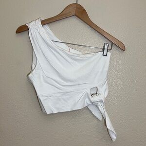 Free People White One-Shoulder Top